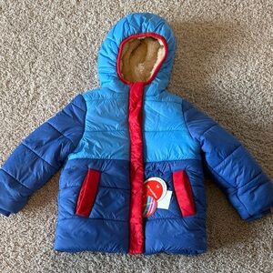 Magnetic MeKids Colorblock Puffer Jacket - Blue & Red